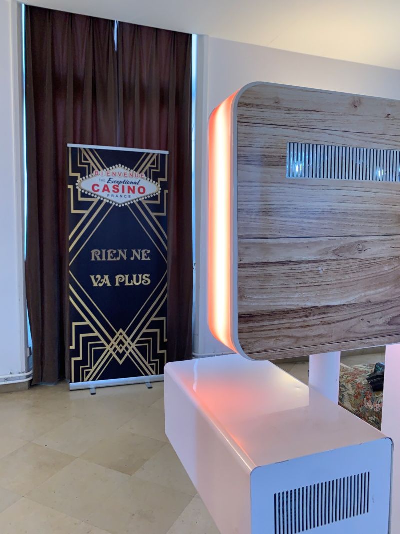 Borne photo installée pour la soirée d’entreprise Illumina au Château Arribas